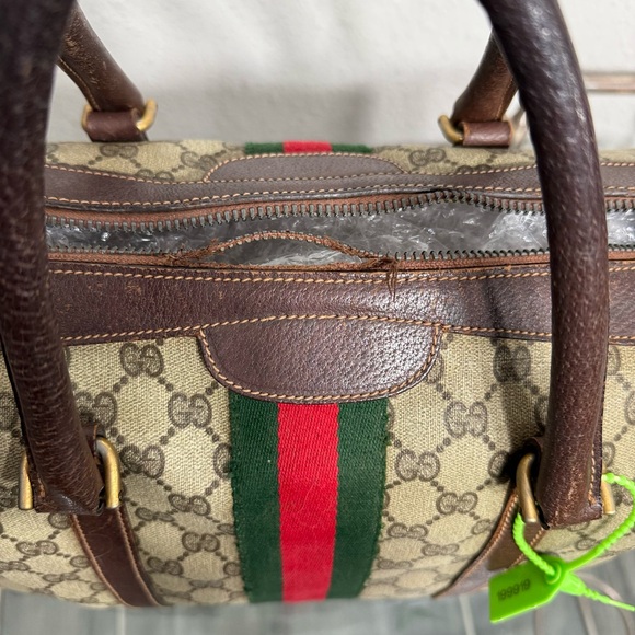 Gucci Cream and Brown Boston Bag with Iconic Design - Picture 5 of 16
